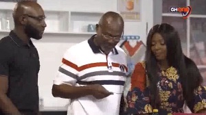 Kennedy Agyapong and his son were in a cooking competition on actress Yvonne Okoro's show