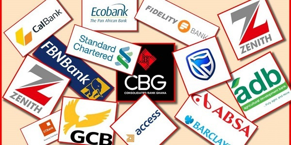 Photo collage of some key banks in Ghana