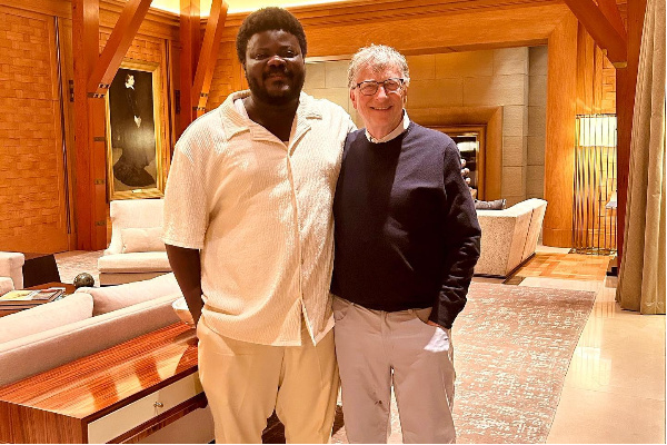 The visibly-happy Darlington Akogo with Bill Gates