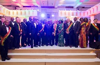 President Akufo-Addo in a group photo with some dignitaries at the Ghana Expatriates Business Award