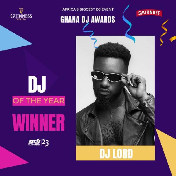 DJ Lord was crowned DJ of the Year at the 2023 Guiness Ghana DJ Awards