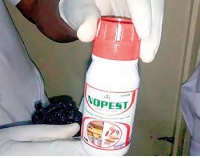 Stephen Nana Agyei Manu was reportedly found with an empty bottle of Nopest insecticide