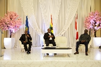 John Mahama with Gyakye Quayson and Seth Emmanuel Terkper at the meeting