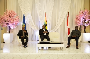 John Mahama with Gyakye Quayson and Seth Emmanuel Terkper at the meeting
