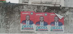 Vincent Sowah Odotei indpendent posters displayed in some parts of La-Dadekotopon vicinity