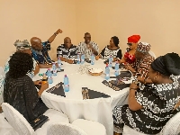 Prof Nana Jane in the meeting with the NDC executives