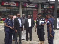 Commander of the FPU, Chief Supt. Naa Yakubu (extreme left) and his team