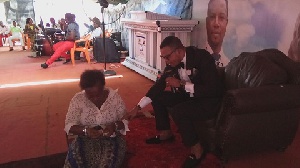 Mrs Boame been prayed for by Bishop Obinim