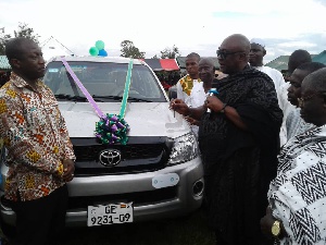 Toyota Hilux Pickup was donated to the Asuom health centre