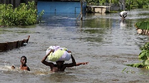 File photo: The heavy rain with left some parts of Accra flooded