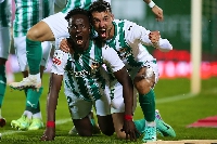Emmanuel Boateng celebrating his goal