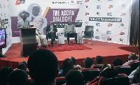 Mr. Mpiani addressing participants at the Accra Dialogue, Wednesday.