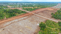 A section of the cleared right-of-way for the Accra-Kumasi Expressway