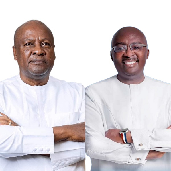 John Dramani Mahama and Mahamudu Bawumia in a photo collage