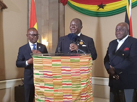 Otumfuo Osei Tutu II addressing Ghana's 61st Independence Anniversary celebration in Pretoria