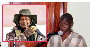 TikToker  stands in the dock in court during trial for spreading hate speech about Museveni