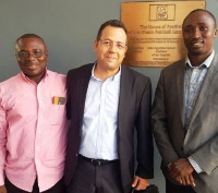 Kotoko official Thomas Boakye-Agyemang and CS Sfaxien official.