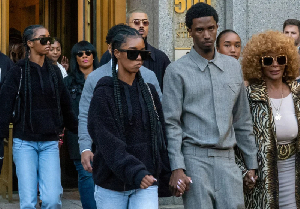 The Combs family exits the Southern District of New York Federal Court after a pre-trial hearing