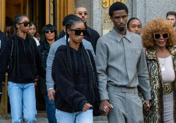 The Combs family exits the Southern District of New York Federal Court after a pre-trial hearing