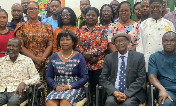 Professor Marian Asantewah Nkansah, an Environmental Chemist, second from left in front row