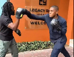 Watch as Sharaf Mahama showcases his boxing skills