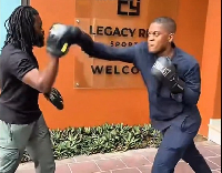 Sharaf Mahama (fair in complexion) is a boxing promoter