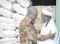 Former president John Mahama with the national chief Imam,Sheikh Osman Nuhu