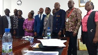 CILT-Ghana President Ebo Hammond in a group photograph with officials at the GPHA