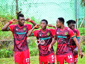 Ibrahim Imoro [2nd from left] got the goal for Kotoko