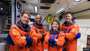 Commander Reid Wiseman, pilot Victor J Glover, Christina Koch and Jeremy Hansen