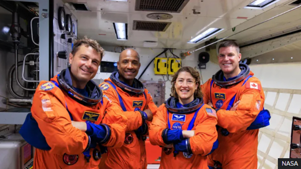Commander Reid Wiseman, pilot Victor J Glover, Christina Koch and Jeremy Hansen