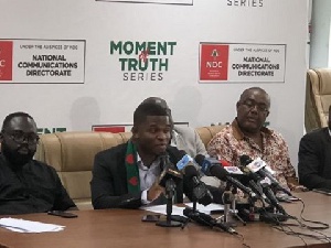 Sammy Gyamfi at an NDC press conference