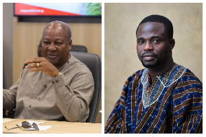 President Mahama (L), Manasseh Azure (R)