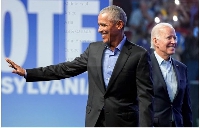 Barack Obama, former US President with current president Joe Biden