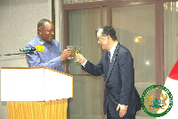 Dr Abdul-Rashid Hassan Pelpuo with Ambassador Hiroshi Yoshimoto of Japan