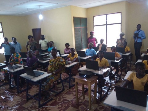 Some students seated in the newly refurbished ICT lab