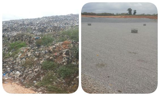 The old landfill site [L] and the new one [R]