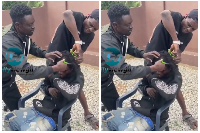 The suspect had his hair shaved off