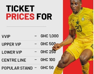Ticket prices for Ghana-Comoros match announced