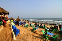 Revellers having fun at one of the numerous beaches in Ghana