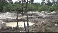 A  polluted water at Numesua  as a result of galamsey activities