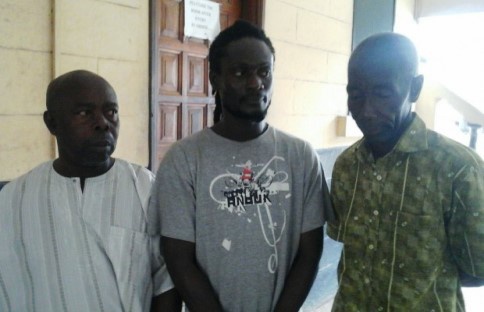 Moses Lamptey, William Kofi Mensah and Eric Nyamekye in police custody