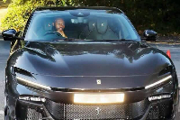 Antoine Semenyo driving his Ferrari Purosangue