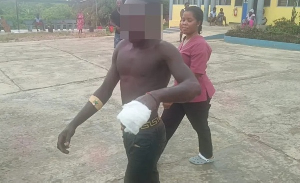 One of the injured victim of the Bibiani Anhwiaso Bekwai attack