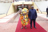 Otumfuo Osei Tutu II with President Akufo-Addo at the seat of the Presidency