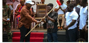 The donation took place during the relaunch of the National Sanitation Day event