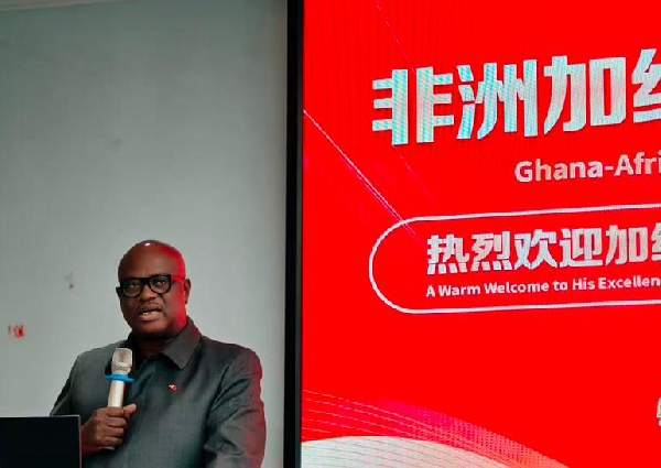 Ghana's Ambassador to the People’s Republic of China, Kojo Bonsu speaking at a summit