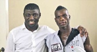 Commey with his trainer