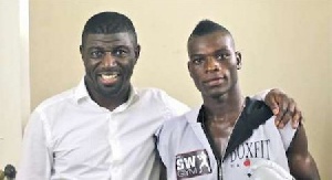 Commey with his trainer