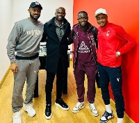 Jordan Ayew, George Boateng and Kamalden Sulemana and Andre Ayew